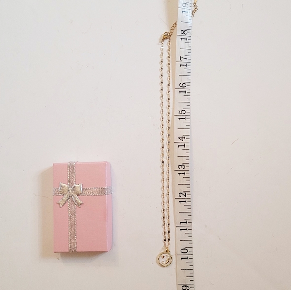 NIB Moon+Star Charm Gold necklace - Picture 2 of 5